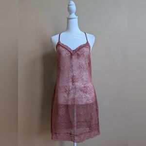 Victoria's Secret Lace Chemise in Dusty Rose